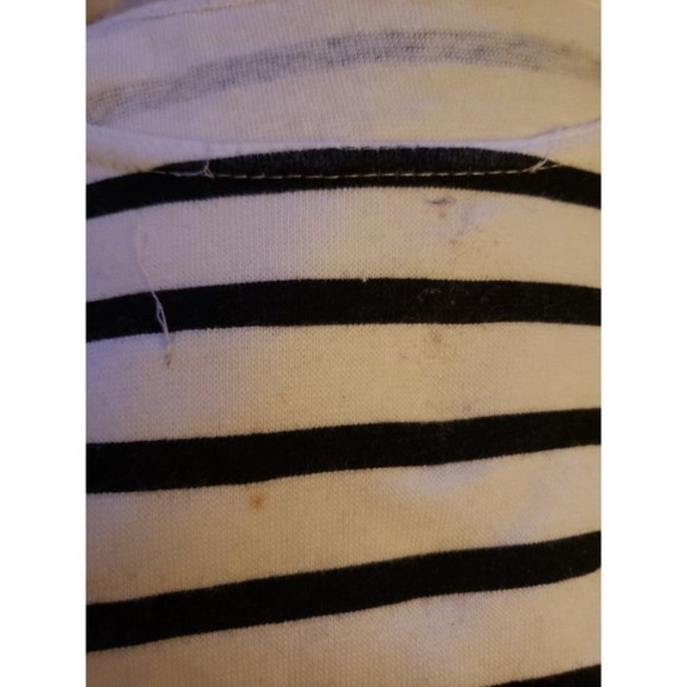 80s Black and White Striped Crop Top - Picture 4 of 4
